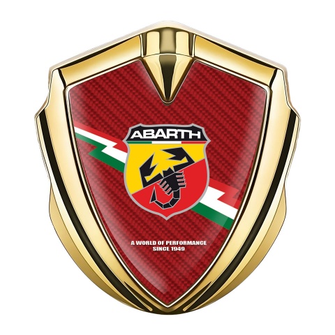 Fiat Abarthn Emblem Auto Zeichen Goldtonfarbe Rote Kohlenstoff Design