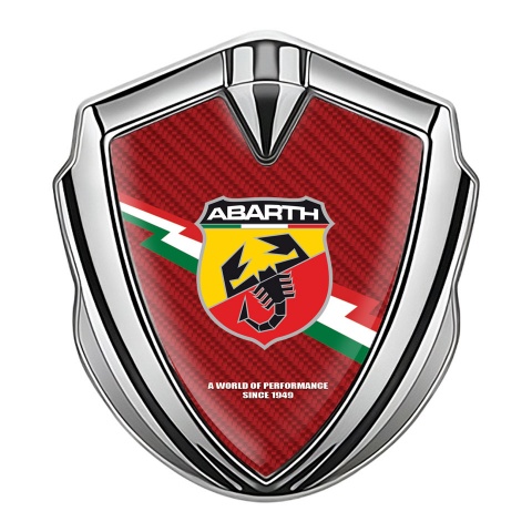 Fiat Abarthn Emblem Auto Zeichen Silbertonfarbe Rote Kohlenstoff Design