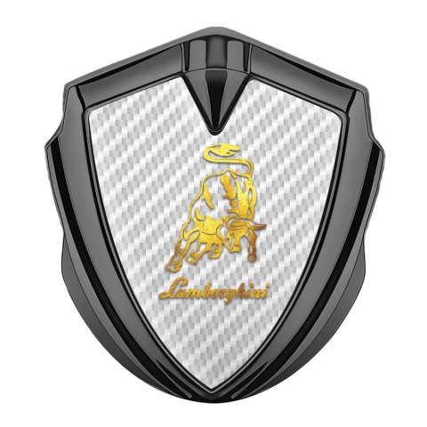 Lamborghini Emblem Aufkleber Autozubehor Graphit Tonfarbe mit Weiss Carbon Stil