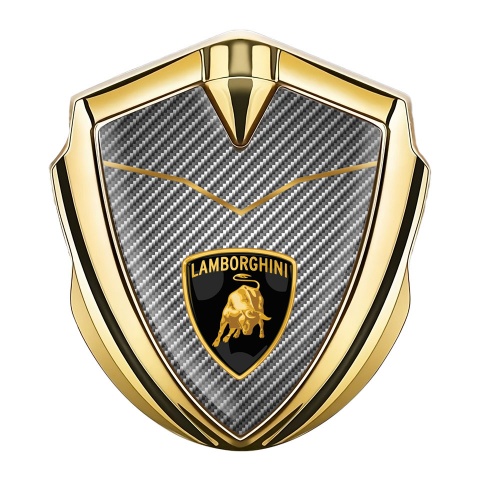 Lamborghini Emblem Aufkleber Autozubehor Goldtonfarbe mit Carbon Basis Version Und Logo Schild