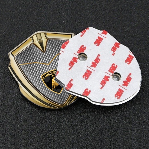 Lamborghini Emblem Aufkleber Autozubehor Goldtonfarbe mit Carbon Basis Version Und Logo Schild