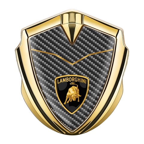 Lamborghini Seitenflugel Emblem Aufkleber Goldtonfarbe Schwarz Kohlenstoff Version