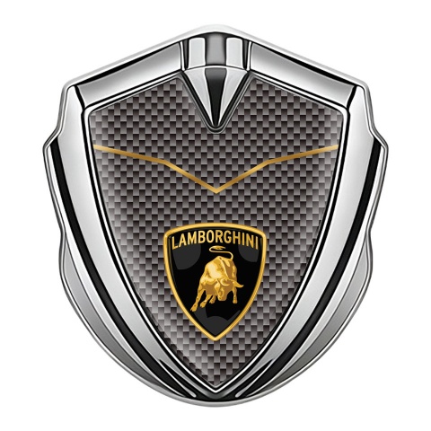 Lamborghini Emblem Abzeichen Silbertonfarbe Braun Carbon Basios Version Und Logo Schild