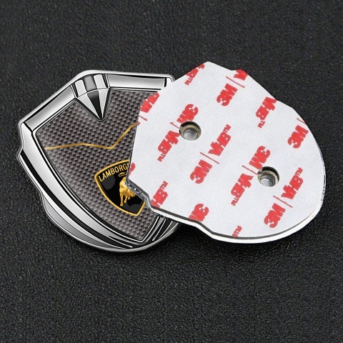 Lamborghini Emblem Abzeichen Silbertonfarbe Braun Carbon Basios Version Und Logo Schild