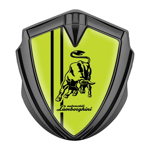 Lamborghini Emblem Auto Zeichen Graphit Tonfarbe mit Grun Hintergrund Und Schwarz Logo Stil