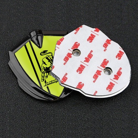 Lamborghini Emblem Auto Zeichen Graphit Tonfarbe mit Grun Hintergrund Und Schwarz Logo Stil