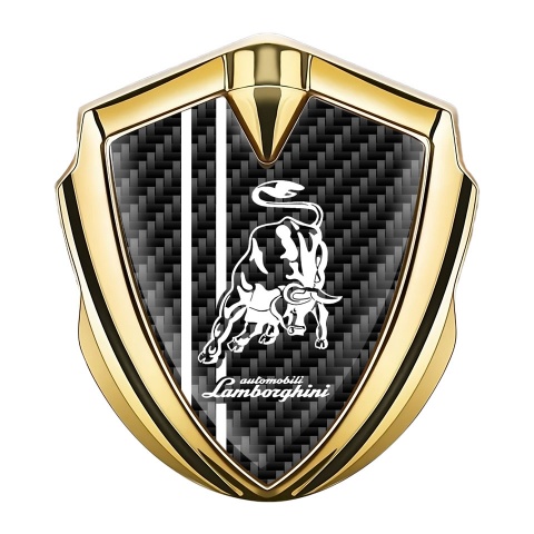 Lamborghini Emblem Aufkleber Autozubehor Goldtonfarbe mit Schwarz Kohlenstoff und Weiss logo Stil