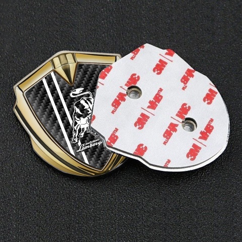 Lamborghini Emblem Aufkleber Autozubehor Goldtonfarbe mit Schwarz Kohlenstoff und Weiss logo Stil
