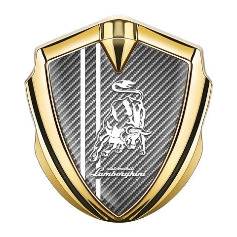 Lamborghini Abzeichen selbstklebend Goldtonfarbe Hell carbon Weiss logo design