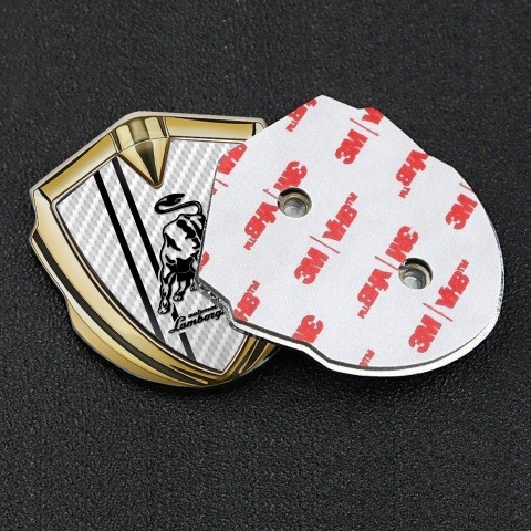 Lamborghini Emblem Aufkleber Autozubehor Goldtonfarbe Weiss Carbon Schwarz Logo Stil