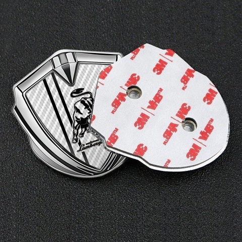 Lamborghini Emblem Aufkleber Autozubehor Silbertonfarbe Weiss Carbon Schwarz Logo Stil