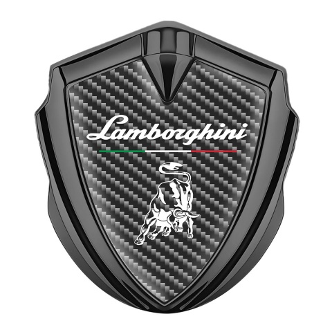 Lamborghini Emblem Aufkleber Autozubehor Graphit Tonfarbe Kohlenstoff Basis und Italienische Flagge Logo Motiv