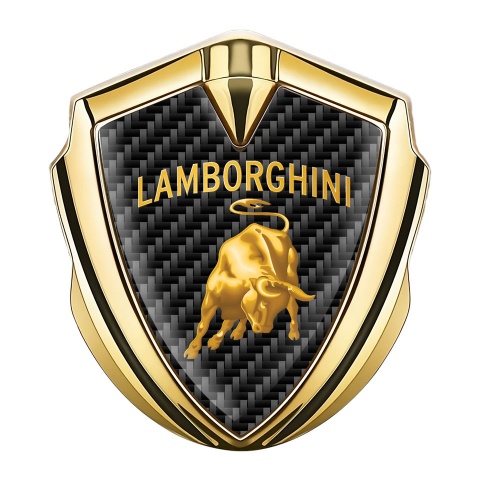Lamborghini Emblem Abzeichen Goldtonfarbe Schwarz Kohlenstoff Auflage