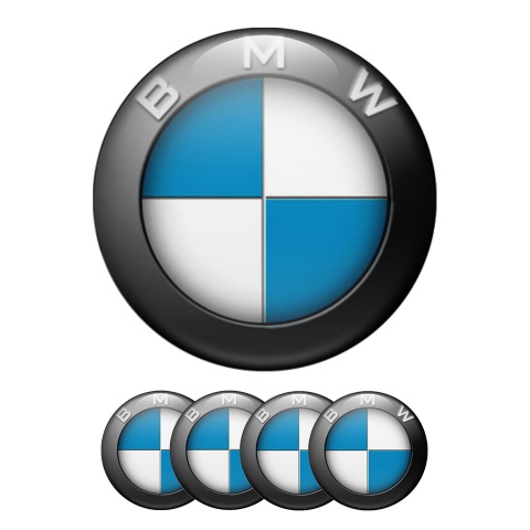 BMW Domed Stickers Wheel Center Cap Blue Devil