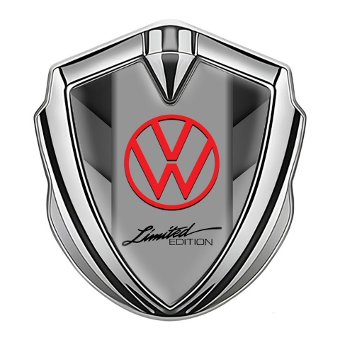 VW Seitenflugel Emblem Aufkleber Silbertonfarbe mit Monochrome Platten Vorlage