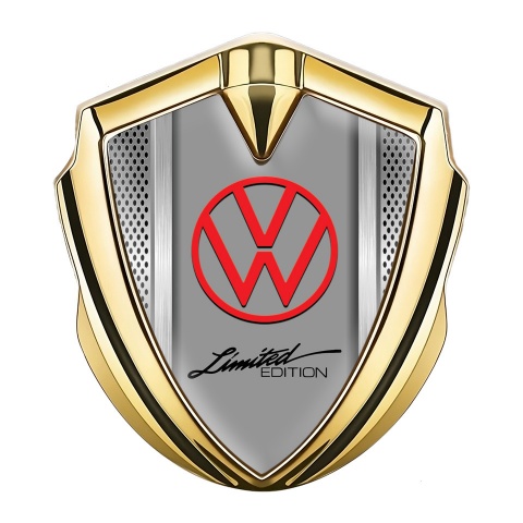VW Emblem Auto Zeichen Goldtonfarbe mit Lichtgitter Basis Design