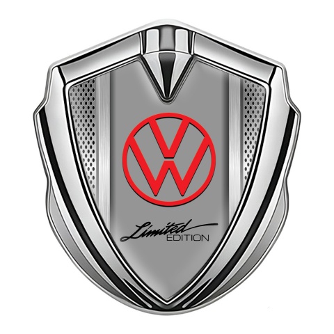 VW Emblem Auto Zeichen Silbertonfarbe mit Lichtgitter Basis Design