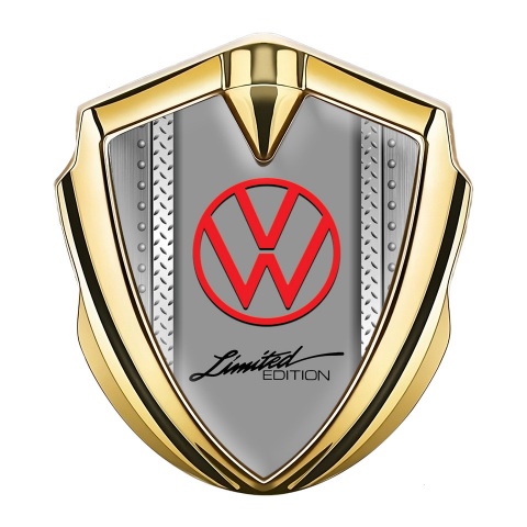 VW Emblem Auto Zeichen Goldtonfarbe mit Metallornament Effekt Design
