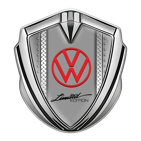 VW Emblem Auto Zeichen Silbertonfarbe mit Metallornament Effekt Design