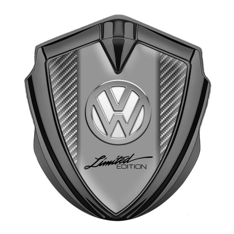 VW Emblem Abzeichen selbstklebend Graphit Tonfarbe mit Leichter Kohlenstoff und Chrom Logo