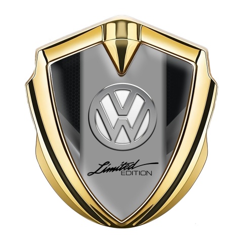 VW Emblem Aufkleber Autozubehor Goldtonfarbe mit Schwarz Grau Basis Stil