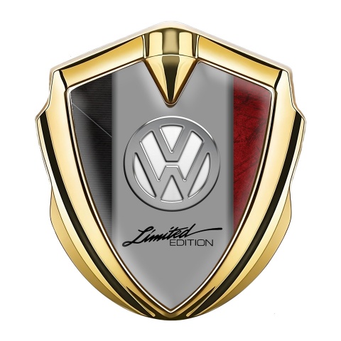 VW Emblem Aufkleber Autozubehor Goldtonfarbe mit Red Schwarz Textur des Fundaments