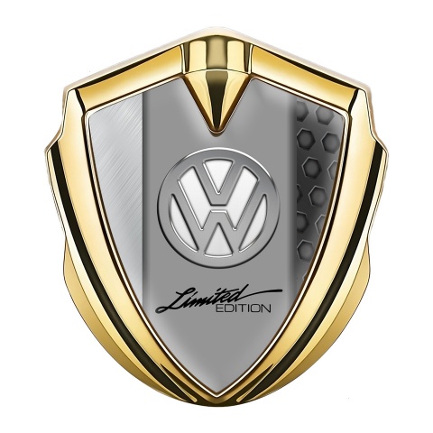 VW Emblem Logo Schriftzug Aufkleber Goldtonfarbe Mit Chrom Weiss Logo Design