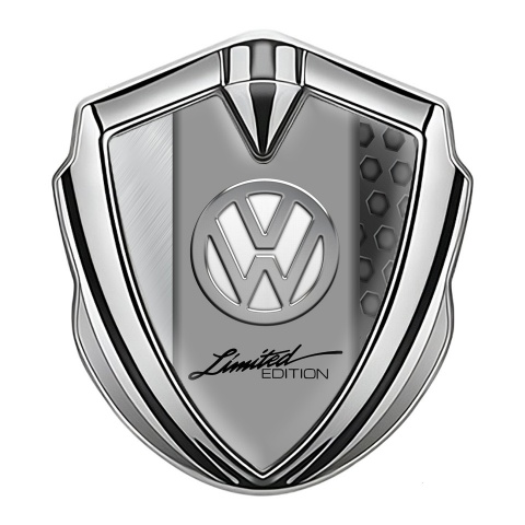 VW Emblem Logo Schriftzug Aufkleber Silbertonfarbe Mit Chrom Weiss Logo Design