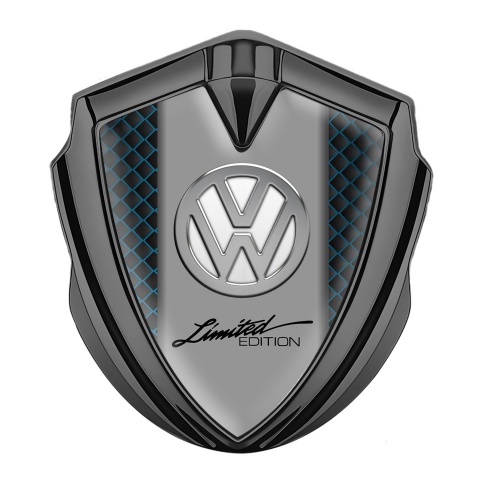 VW Emblem Auto Zeichen Graphit Tonfarbe mit Blaue Quadrate Design