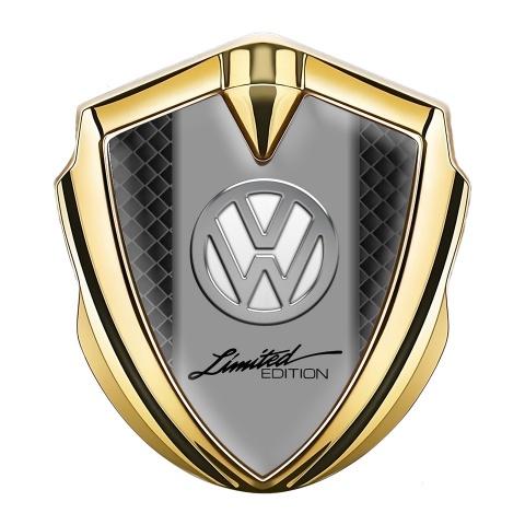 VW Emblem Aufkleber Autozubehor Goldtonfarbe mit Schwarz Quadrate Design