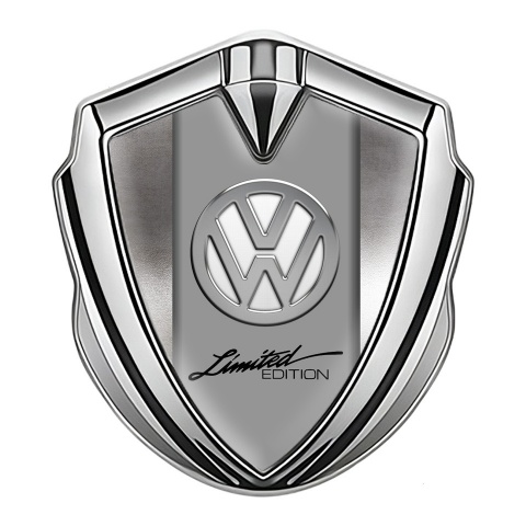 VW Emblem Abzeichen selbstklebend Silbertonfarbe Mit Polierter Stahl Fundaments