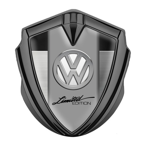 VW Emblem Aufkleber Autozubehor Graphit Tonfarbe mit Stahlplatte Basis Design und Chrom Logo