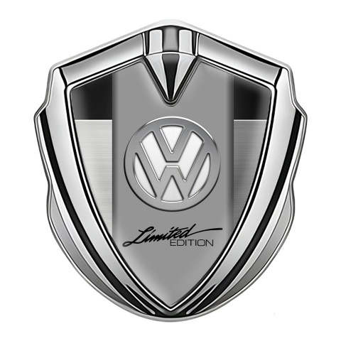 VW Emblem Aufkleber Autozubehor Silbertonfarbe mit Stahlplatte Basis Design und Chrom Logo
