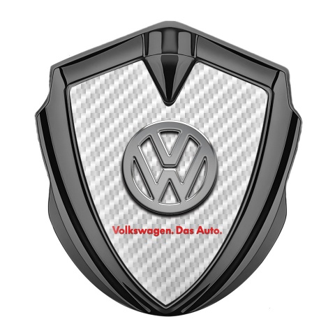 VW Emblem Abzeichen Graphit Tonfarbe mit Weiss Kohlenstoff Fundaments und Logo Das Auto
