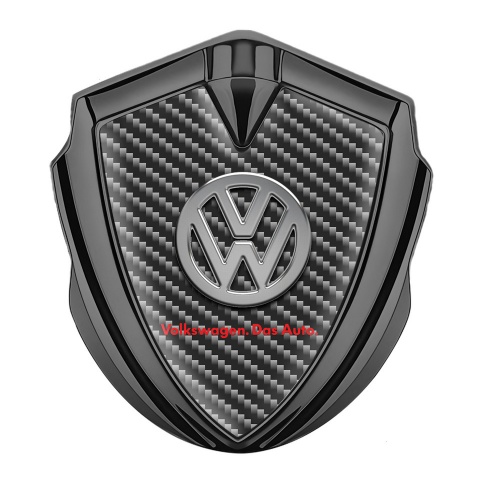 VW Abzeichen selbstklebend Graphit Tonfarbe mit Dunkel Kohlenstoff und Logo Das Auto