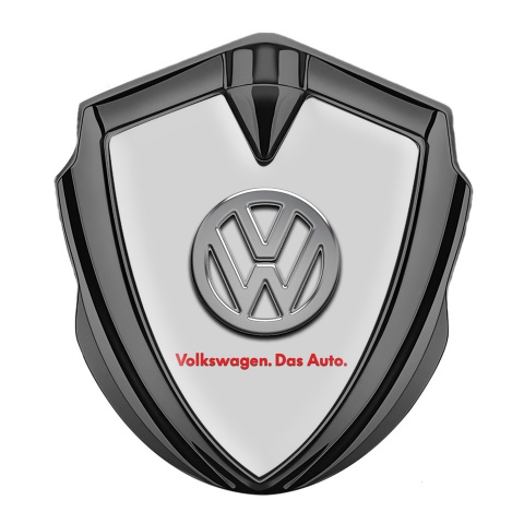 VW Emblem Abzeichen selbstklebend Graphit Tonfarbe mit Grau Fundaments und Logo Das Auto