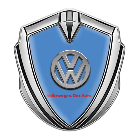 VW Emblem Auto Zeichen Silbertonfarbe mit Blau Fundaments und Logo Das Auto