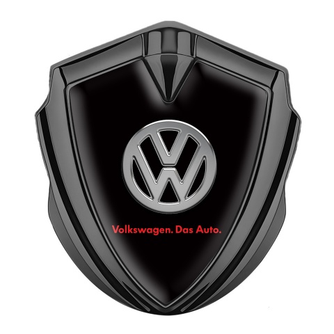 VW Emblem Abzeichen Graphit Tonfarbe mit Schwarz Fundaments und Logo Das Auto