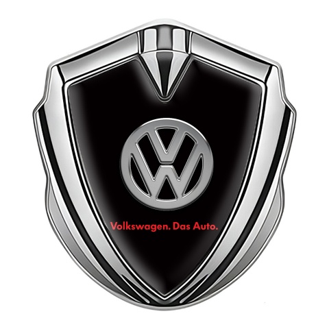VW Emblem Abzeichen Silbertonfarbe mit Schwarz Fundaments und Logo Das Auto