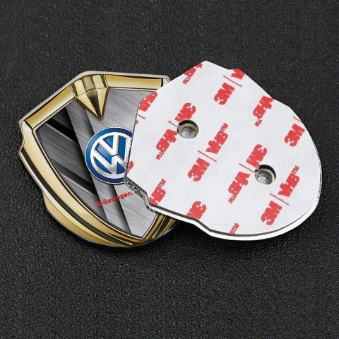 VW Emblem Auto Zeichen Goldtonfarbe mit Metallschneiden Fundaments Design und Klassisch Logo