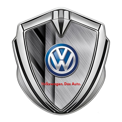 VW Emblem Auto Zeichen Silbertonfarbe mit Metallschneiden Fundaments Design und Klassisch Logo