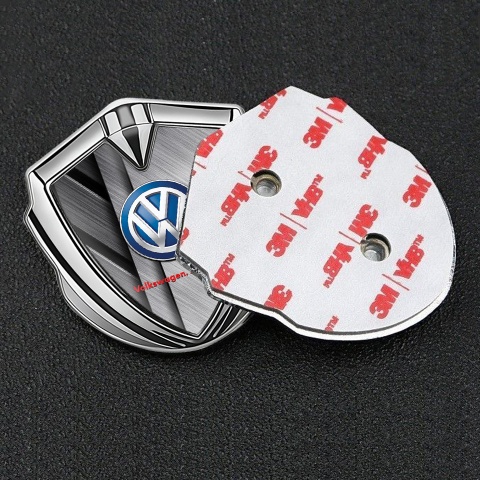 VW Emblem Auto Zeichen Silbertonfarbe mit Metallschneiden Fundaments Design und Klassisch Logo