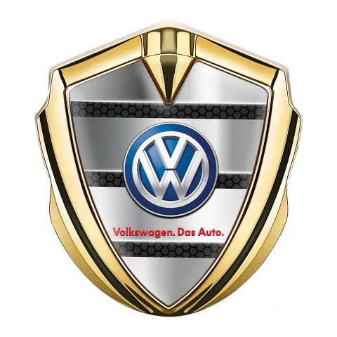 VW Emblem Aufkleber Autozubehor Goldtonfarbe mit Jalousien Design und Klassisch Logo