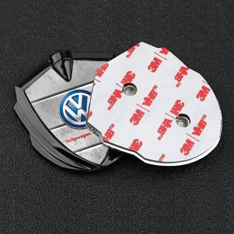 VW Selbstklebendes Metallaufkleber Emblem Graphit Tonfarbe mit Grau Steinblocke Stil
