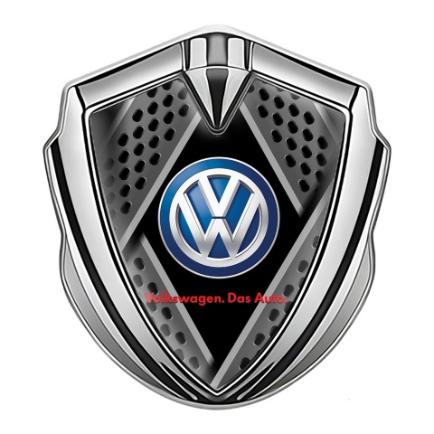 VW Emblem Logo Schriftzug Aufkleber mit Silbertonfarbe und Klassisch Logo
