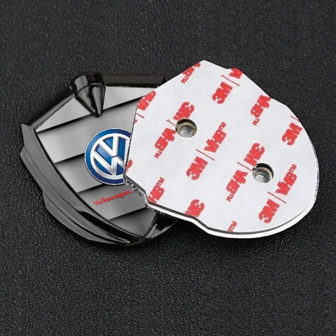 VW Seitenflugel Emblem Aufkleber Graphit Tonfarbe mit Frontgrill Basis design und Klassisch Logo