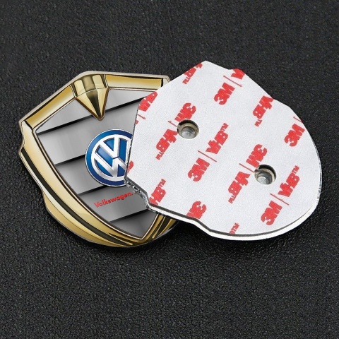 VW Seitenflugel Emblem Aufkleber Goldtonfarbe mit Frontgrill Basis design und Klassisch Logo