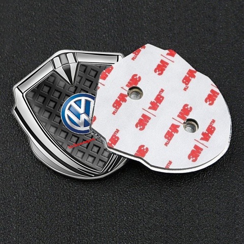 VW Emblem Auto Zeichen Silbertonfarbe mit 3D Waffeleffekt und Klassisch Das Auto Logo