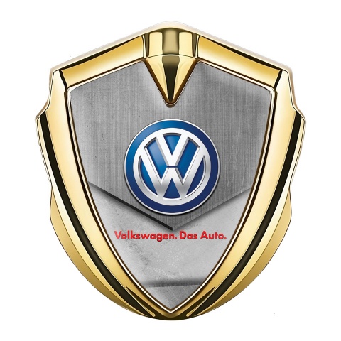 VW Emblem Auto Zeichen Goldtonfarbe mit Eine Steinplatte Design