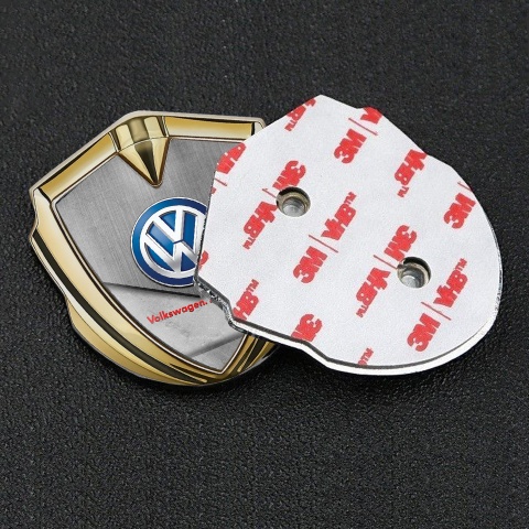 VW Emblem Auto Zeichen Goldtonfarbe mit Eine Steinplatte Design